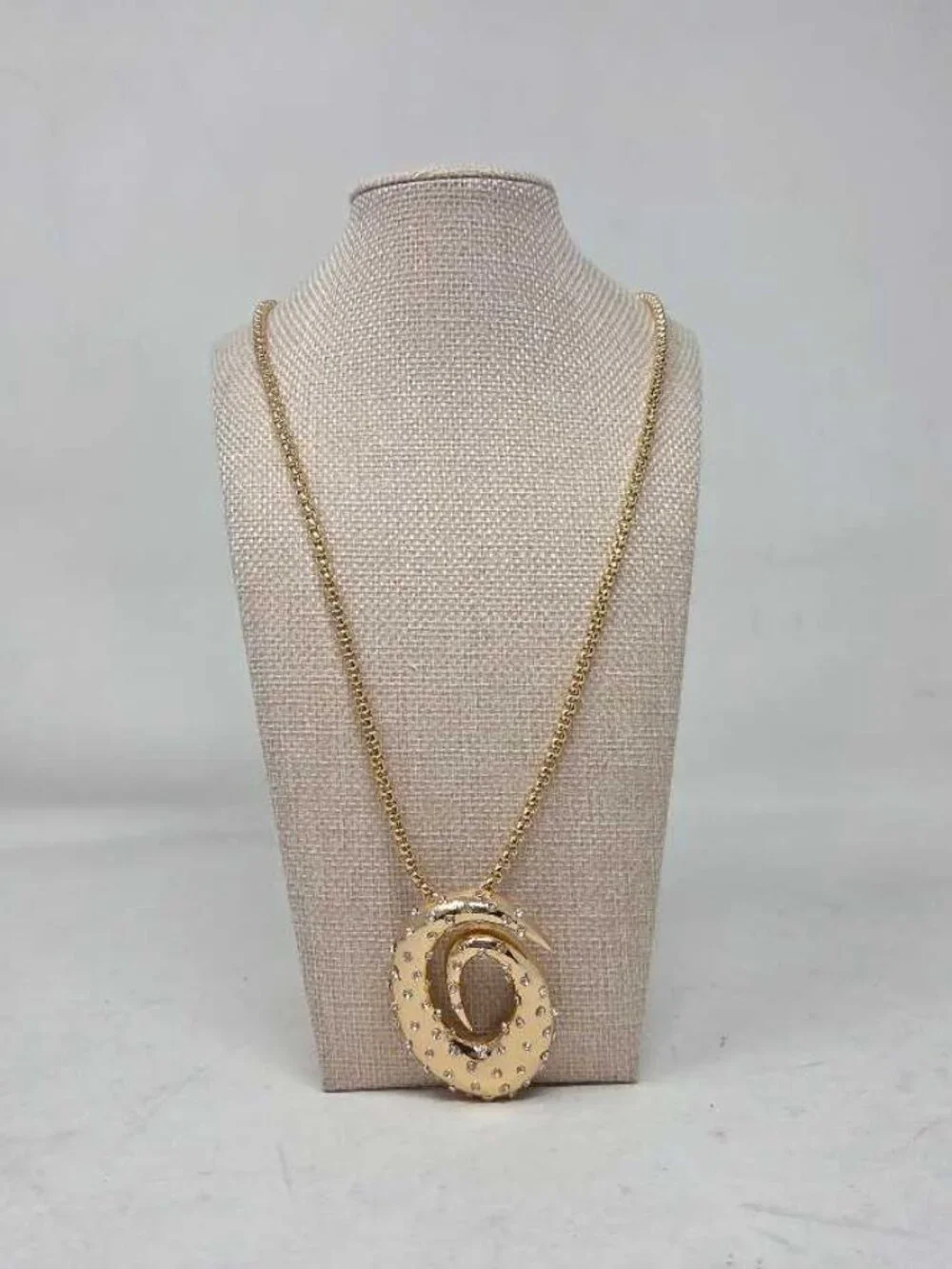 New Anthropologie glitz swirl gold pendant statement necklace